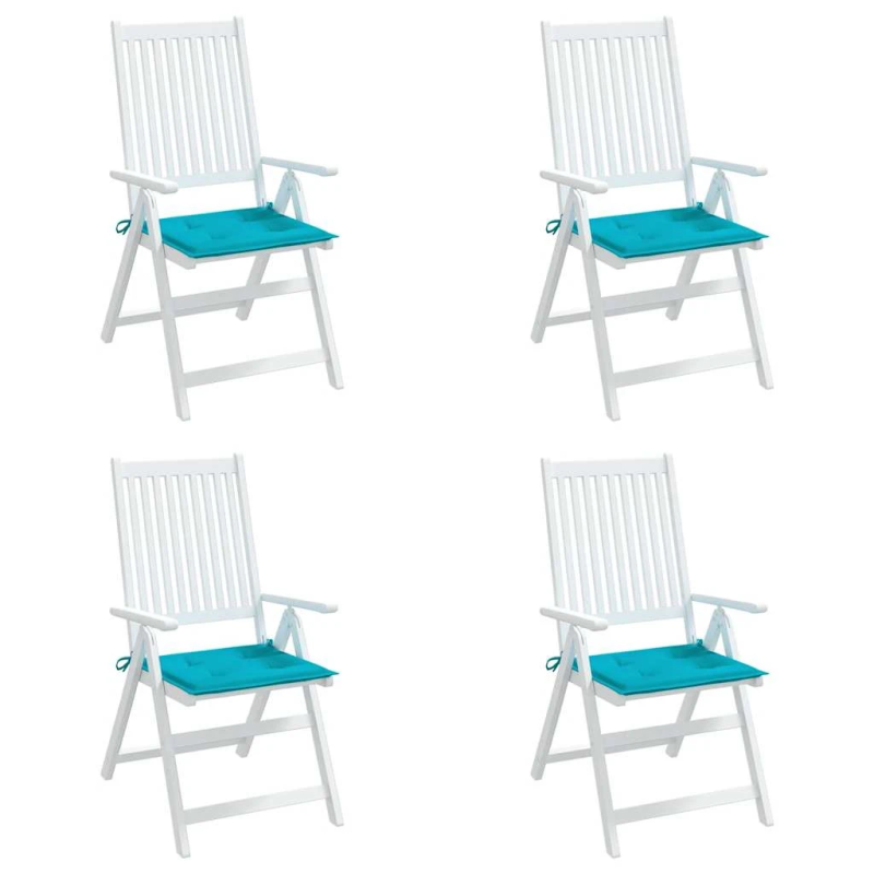 vidaXL dārza, krēslu matrači, 4 gab., 50x50x4 cm, audums, tirkīzzili