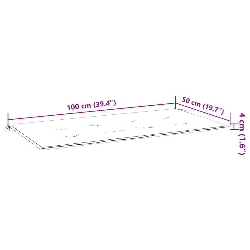 vidaXL Dārza solos spilvens Zaļa 100 x 50 x 4 cm Oksfordas audums