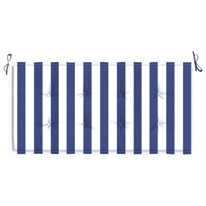 vidaXL dārza sola matracis, 120x50x4 cm, audums, zilas, baltas svītras