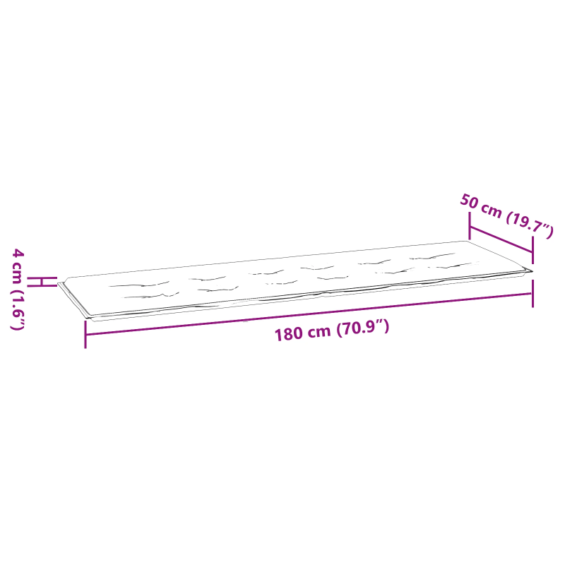 vidaXL Dārza solos spilvens Zaļa 180 x 50 x 4 cm Oksfordas audums