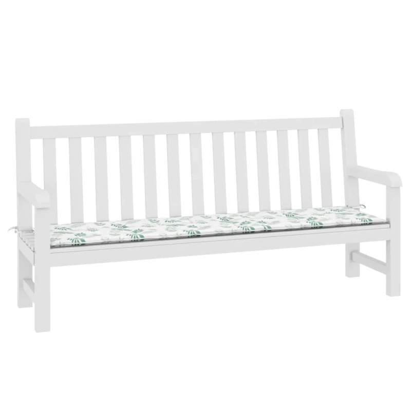 vidaXL dārza sola matracis, 200x50x4 cm, audums ar lapu apdruku