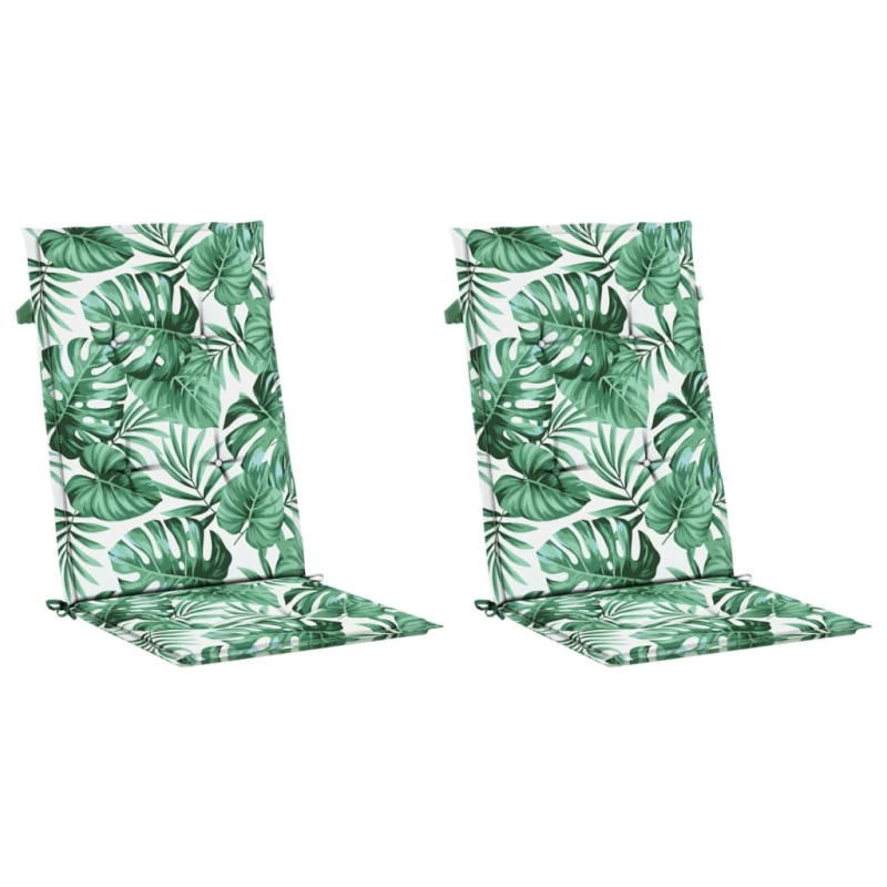 vidaXL krēslu spilveni, 2 gab., lapu apdruka, audums