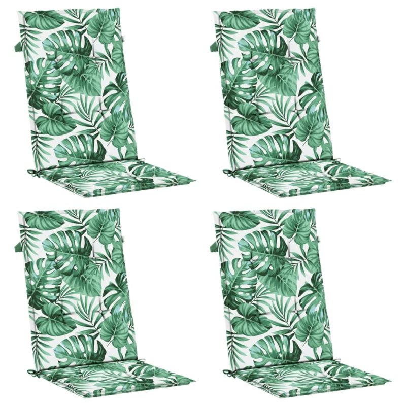 vidaXL krēslu spilveni, 4 gab., lapu apdruka, audums