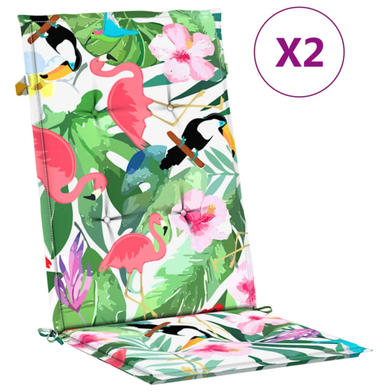 vidaXL dārza krēslu spilveni, 2 gab., krāsaini, 120x50x3 cm, audums