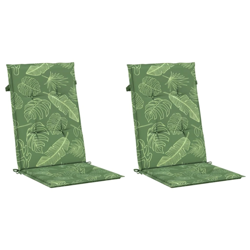 vidaXL krēslu spilveni, 2 gab., lapu apdruka, audums