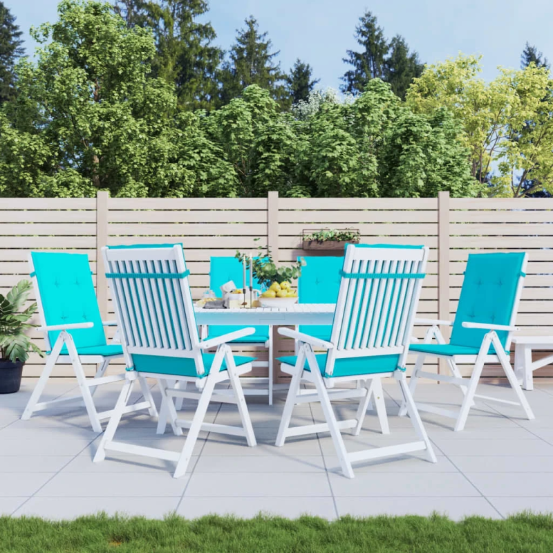 vidaXL krēslu spilveni, 6 gab., tirkīzzili, audums