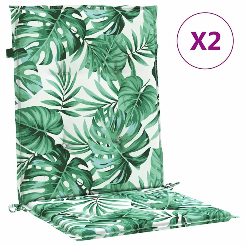 vidaXL Aizmugures spilveni Lapa 2 pcs Lapu raksts 100 x 50 x 3 cm