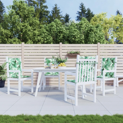 vidaXL krēslu matrači, 4 gab., lapu apdruka, audums