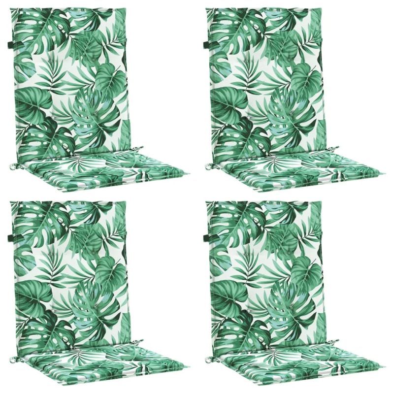 vidaXL krēslu matrači, 4 gab., lapu apdruka, audums