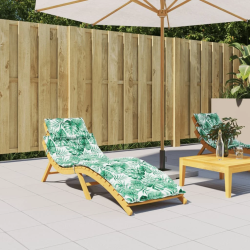 vidaXL sauļošanās krēsla matracis, audums ar lapu apdruku