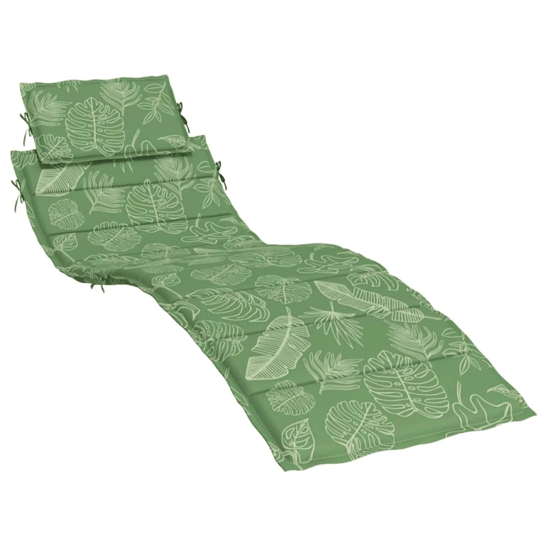 vidaXL sauļošanās krēsla matracis, audums ar lapu apdruku