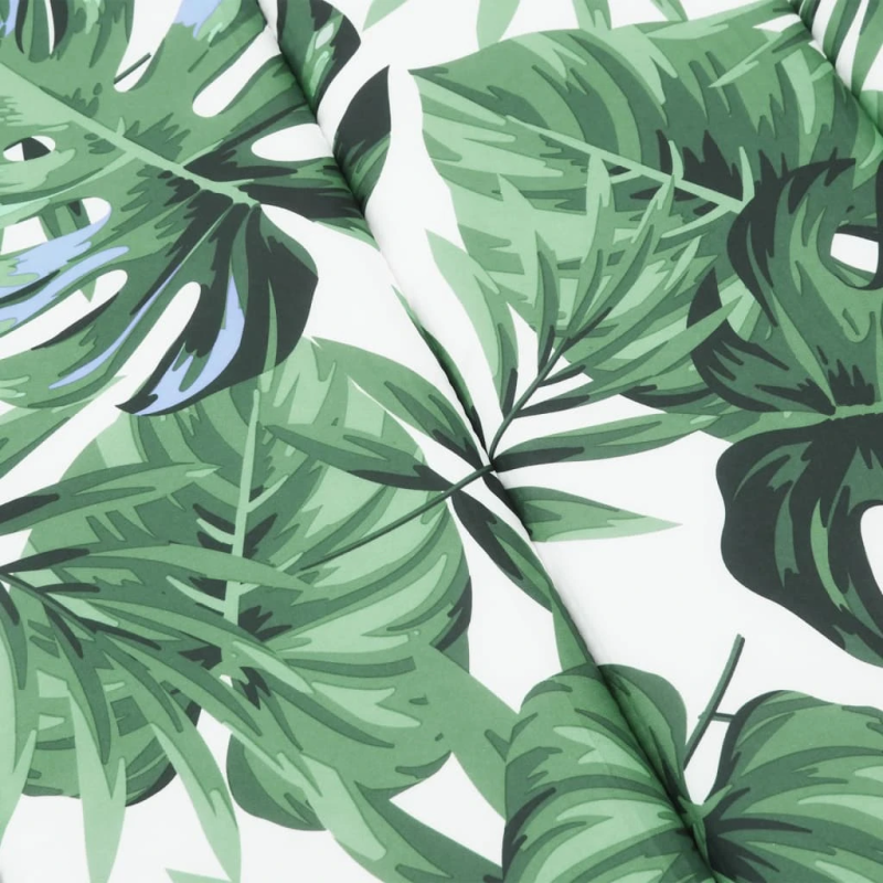 vidaXL sauļošanās krēsla matracis, audums ar lapu apdruku