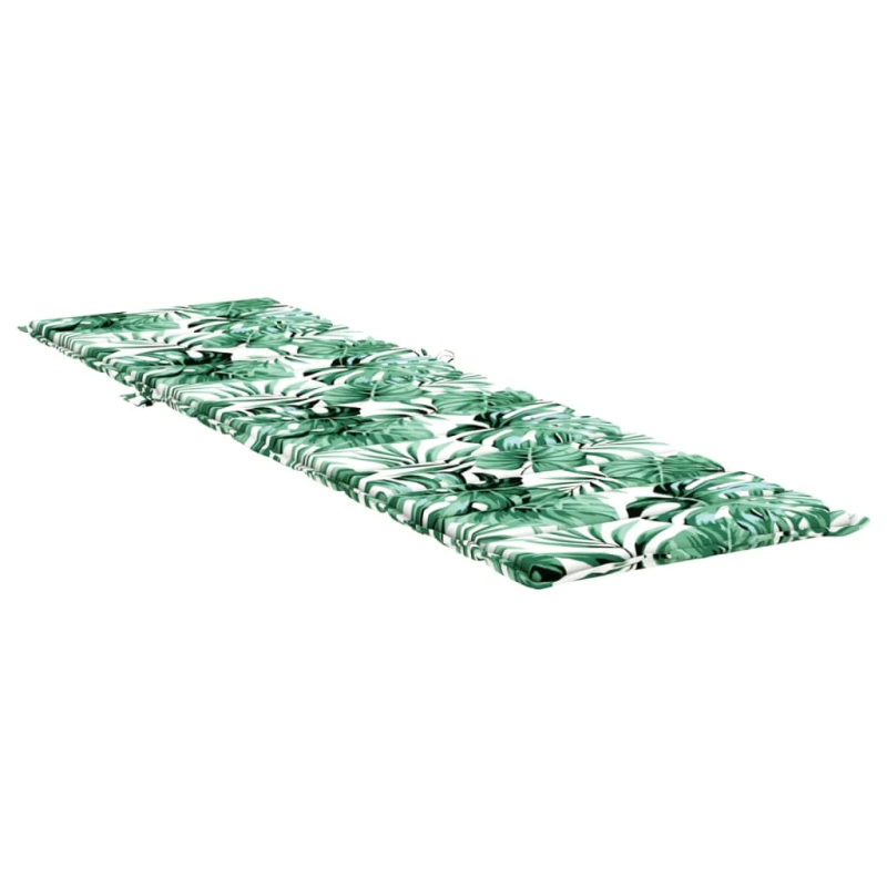 vidaXL sauļošanās krēsla matracis, audums ar lapu apdruku