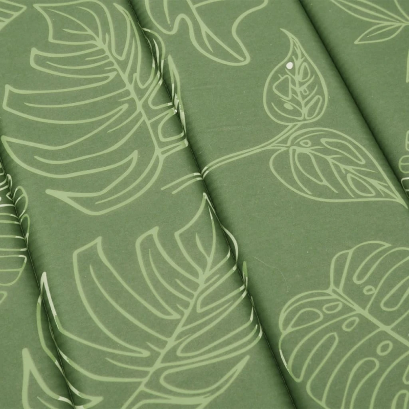 vidaXL sauļošanās krēsla matracis, audums ar lapu apdruku