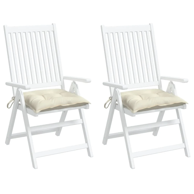 vidaXL dārza krēslu spilveni, 2 gab., krēmbalti, 50x50x7 cm, audums