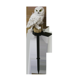 Dārza dekors Pūce 11x6x43cm ar solāro gaismu, balta