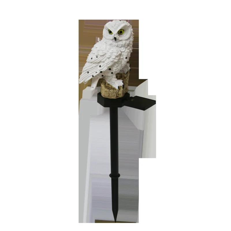 Dārza dekors Pūce 11x6x43cm ar solāro gaismu, balta