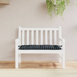 vidaXL dārza sola matracis, 100x50x7, audums, melnu četrstūru raksts