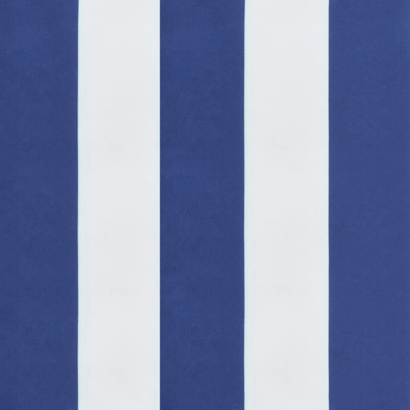 vidaXL dārza sola matracis, 150x50x7 cm, audums, zilas, baltas svītras