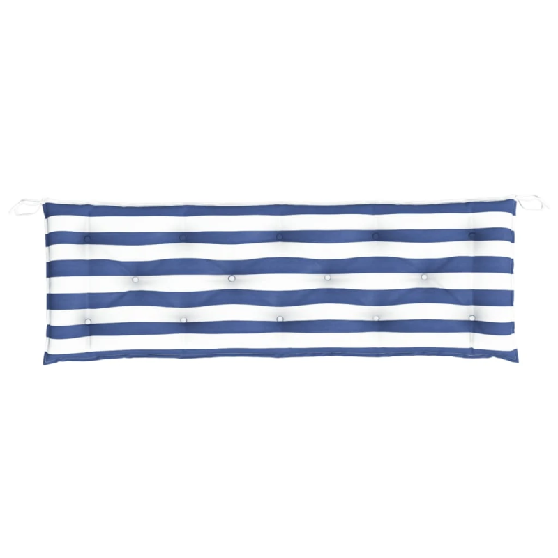 vidaXL dārza sola matracis, 150x50x7 cm, audums, zilas, baltas svītras