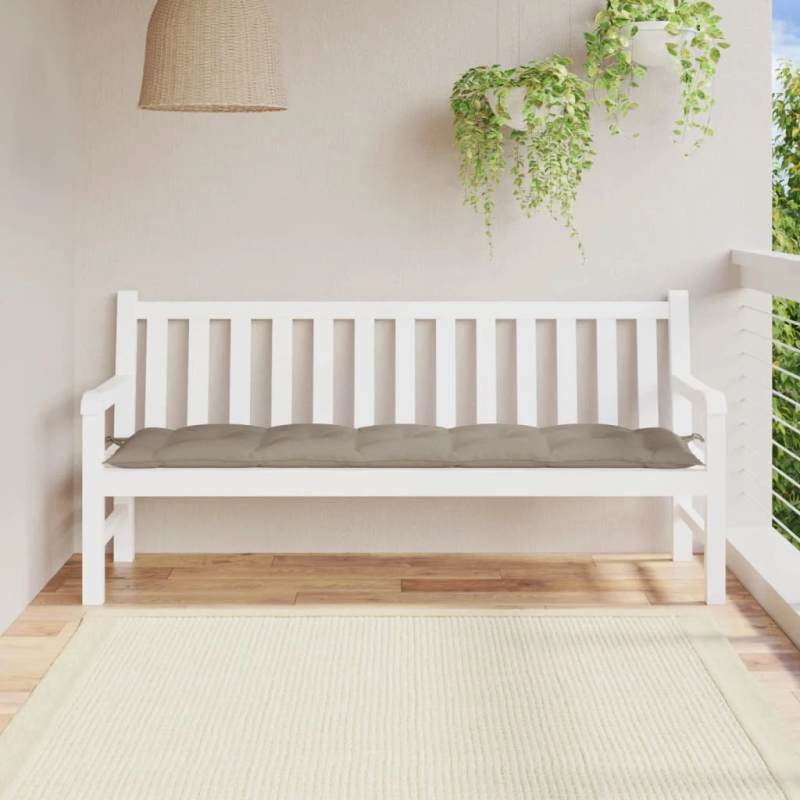 vidaXL dārza sola matracis, 180x50x7 cm, audums, pelēkbrūns