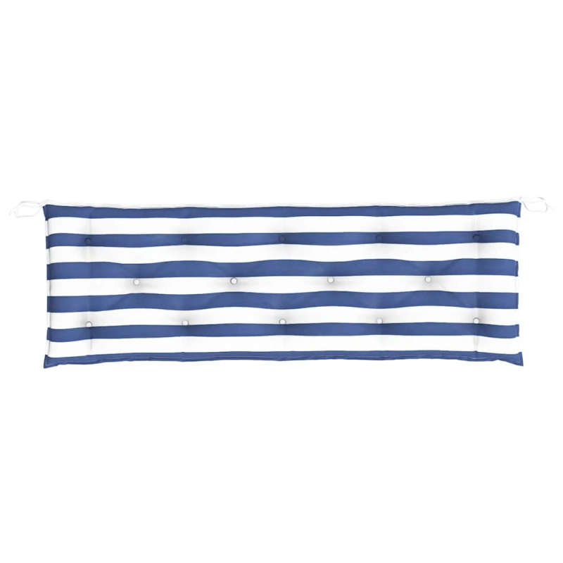 vidaXL sola matrači, 2 gab., 150x50x7cm, audums, zilas, baltas svītras