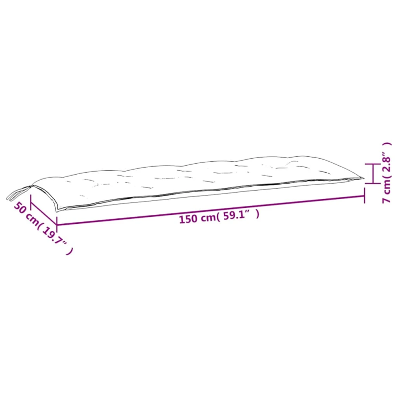 vidaXL dārza sola matrači, 2 gab., 150x50x7 cm, audums, rozā