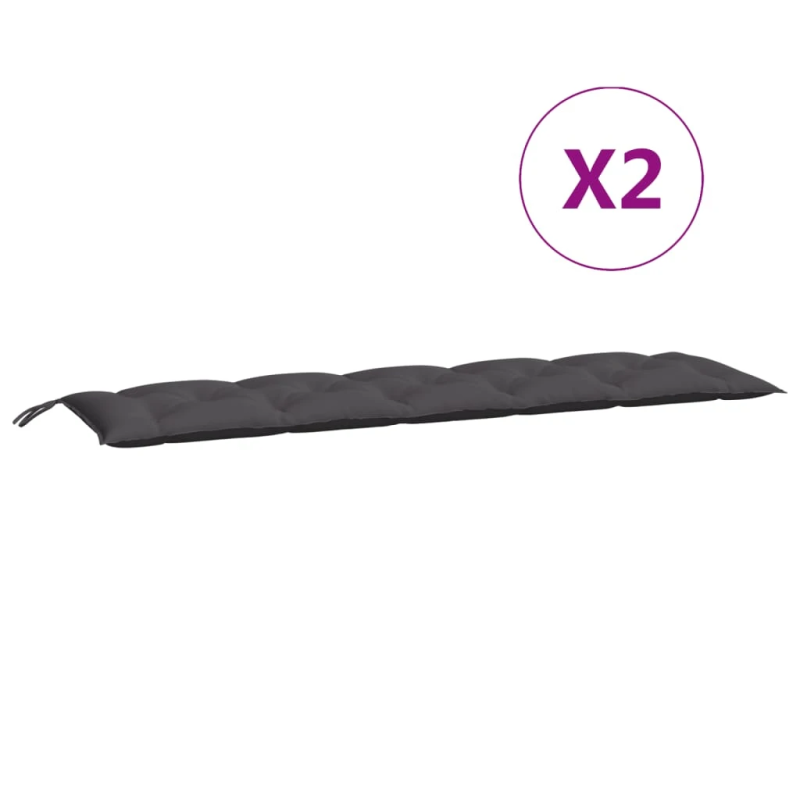 vidaXL dārza sola matrači, 2 gab., 180x50x7cm, oksforda audums, pelēki