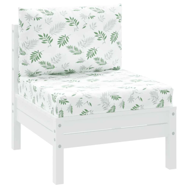 vidaXL palešu dīvānu matrači, 2 gab., audums ar lapu apdruku