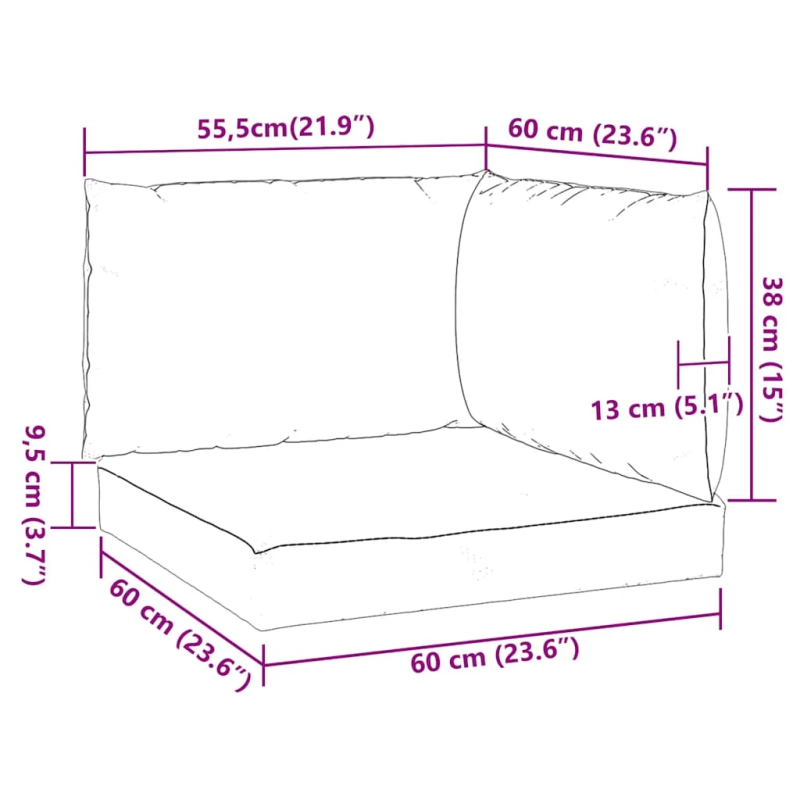 vidaXL palešu spilveni, 3 gab., oksforda audums, antracītpelēks