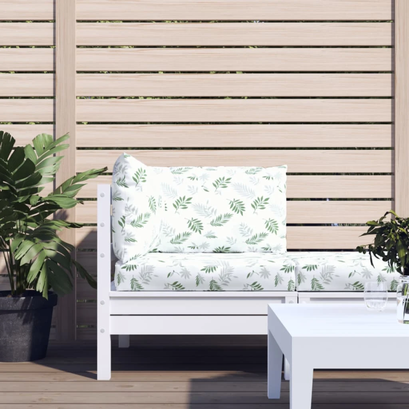 vidaXL palešu dīvānu matrači, 3 gab., audums ar lapu apdruku