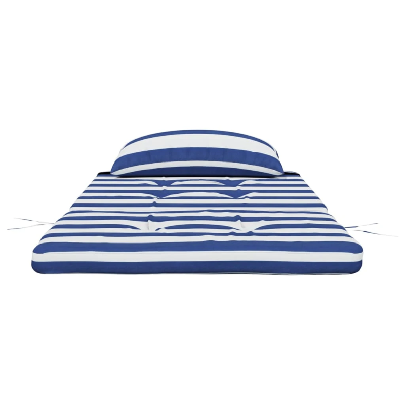 vidaXL krēslu spilveni, 2 gab., zilas un baltas svītras, audums