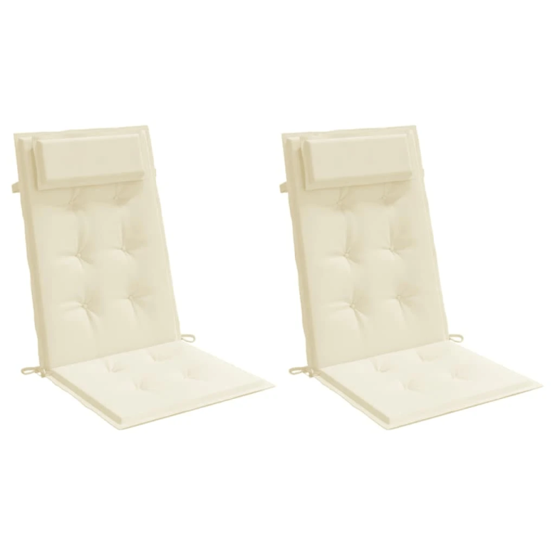 vidaXL dārza krēslu spilveni, 2 gab., krēmkrāsas oksforda audums