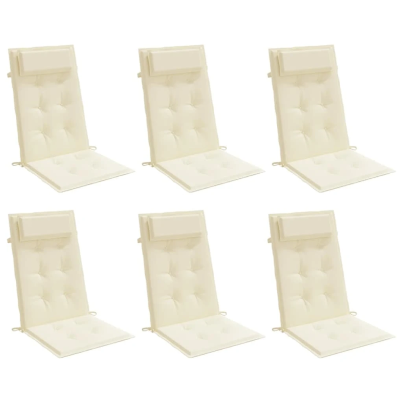 vidaXL dārza krēslu spilveni, 6 gab., krēmkrāsas oksforda audums