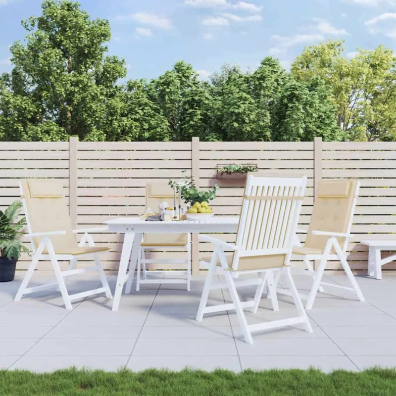 vidaXL dārza krēslu spilveni, 4 gab., bēšs oksforda audums