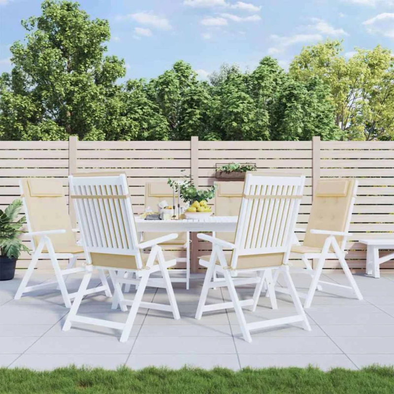 vidaXL dārza krēslu spilveni, 6 gab., bēšs oksforda audums