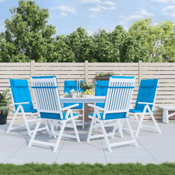 vidaXL dārza krēslu spilveni, 6 gab., gaiši zils oksforda audums