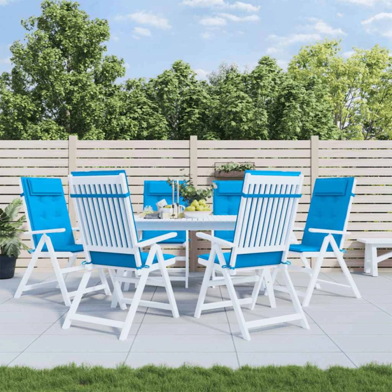 vidaXL dārza krēslu spilveni, 6 gab., gaiši zils oksforda audums