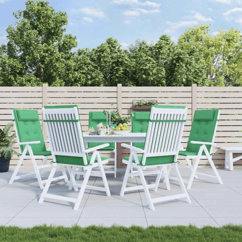 vidaXL dārza krēslu spilveni, 6 gab., zaļš oksforda audums