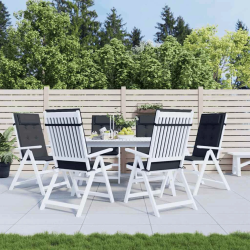 vidaXL dārza krēslu spilveni, 6 gab., melns oksforda audums