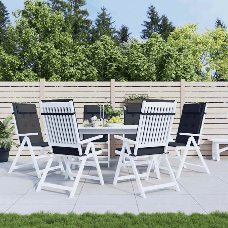 vidaXL dārza krēslu spilveni, 6 gab., melns oksforda audums