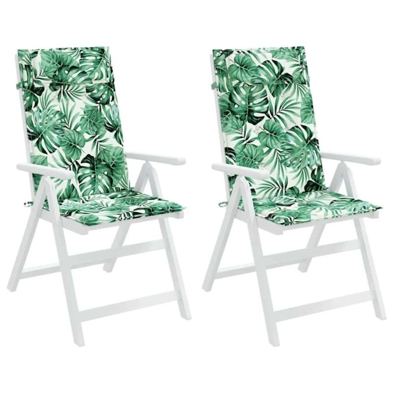 vidaXL krēslu spilveni, 2 gab., lapu apdruka, oksforda audums