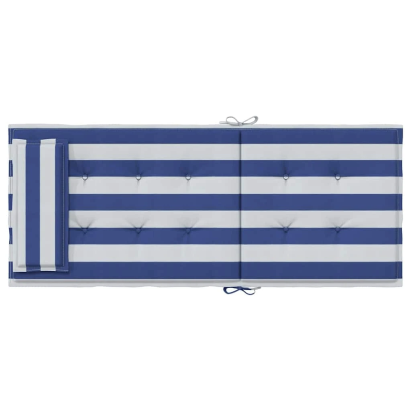 vidaXL krēslu spilveni, 4 gab., zilas un baltas svītras, audums