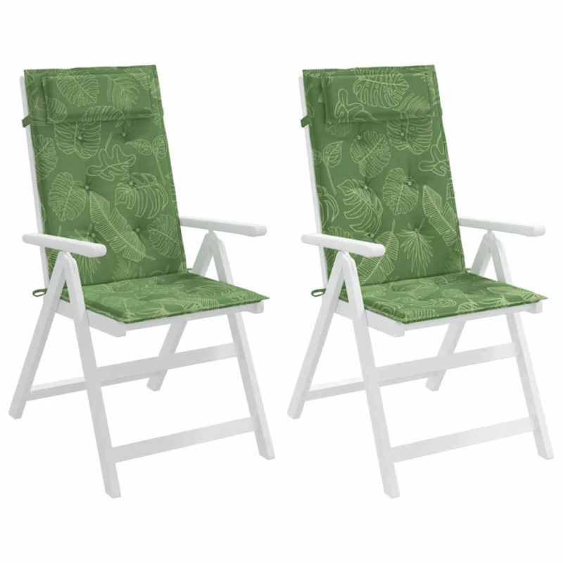 vidaXL krēslu spilveni, 2 gab., lapu apdruka, oksforda audums