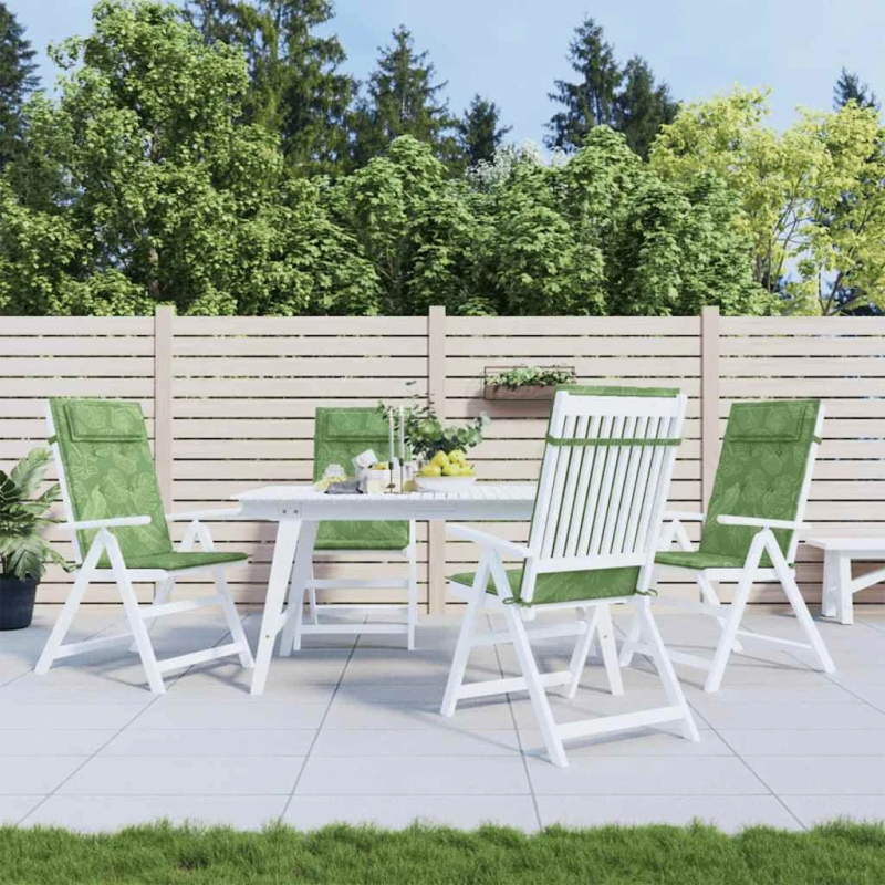 vidaXL krēslu spilveni, 4 gab., lapu apdruka, oksforda audums