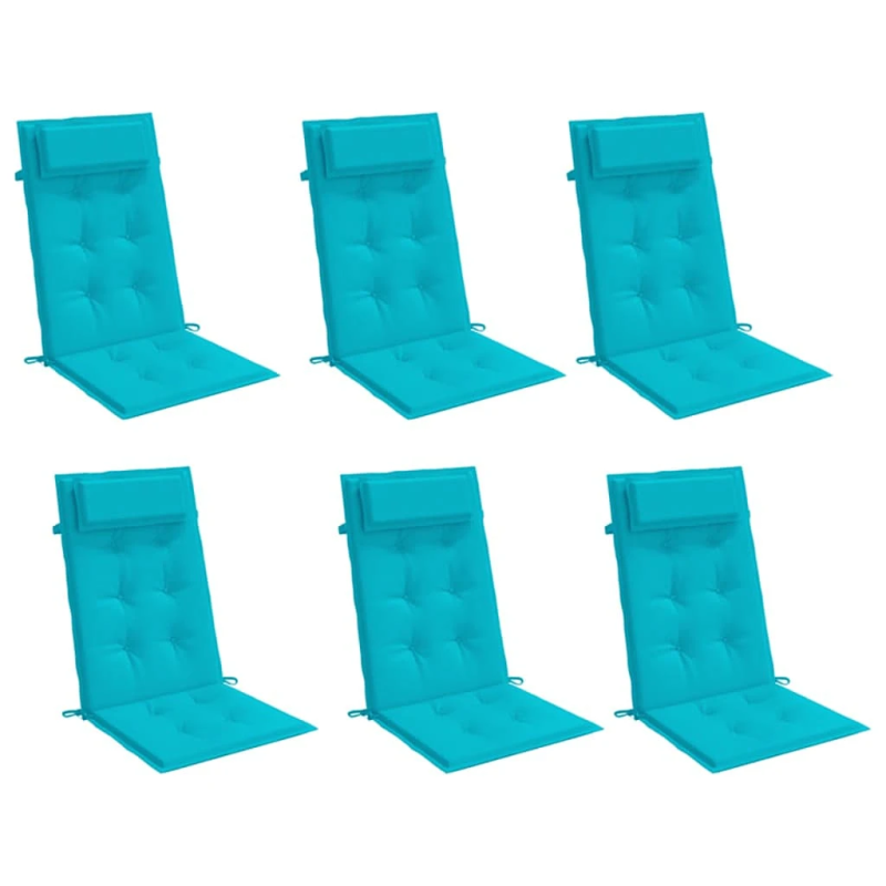 vidaXL dārza krēslu spilveni, 6 gab., tirkīzzils oksforda audums