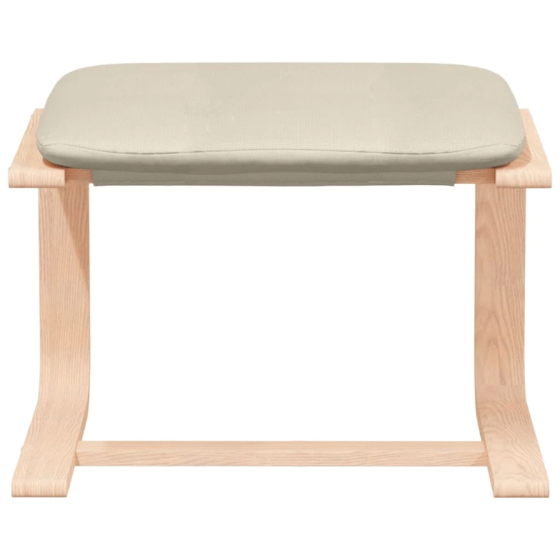 vidaXL Poilsio kėdė su pakoja, kreminės spalvos, audinys