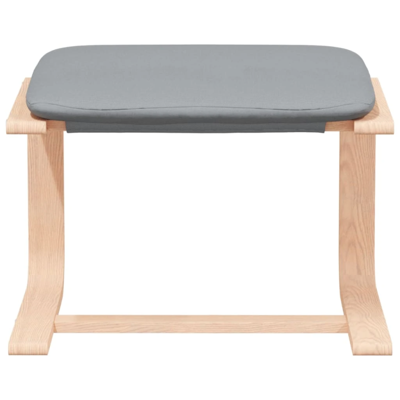 vidaXL atpūtas krēsls ar kājsoliņu, atgāžams, gaiši pelēks audums