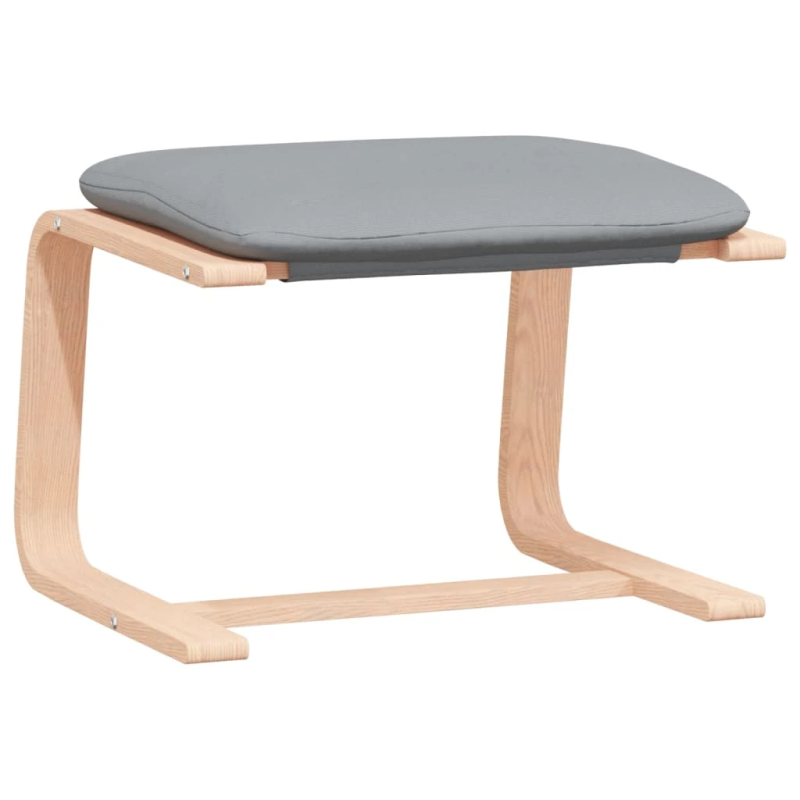 vidaXL atpūtas krēsls ar kājsoliņu, atgāžams, gaiši pelēks audums