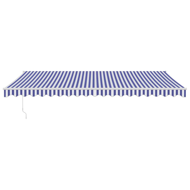 vidaXL izvelkama markīze, zila, balta, 5x3 m, audums, alumīnijs